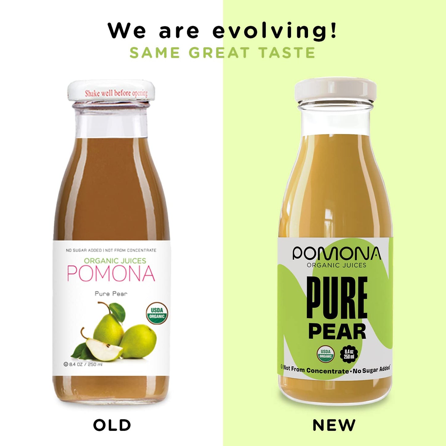 Pomona Organic Pear Juice, Cold Pressed USDA Organic Juices, Pears And Lemon Juice, No Added Sugar, Not From Concentrate, Vegan,