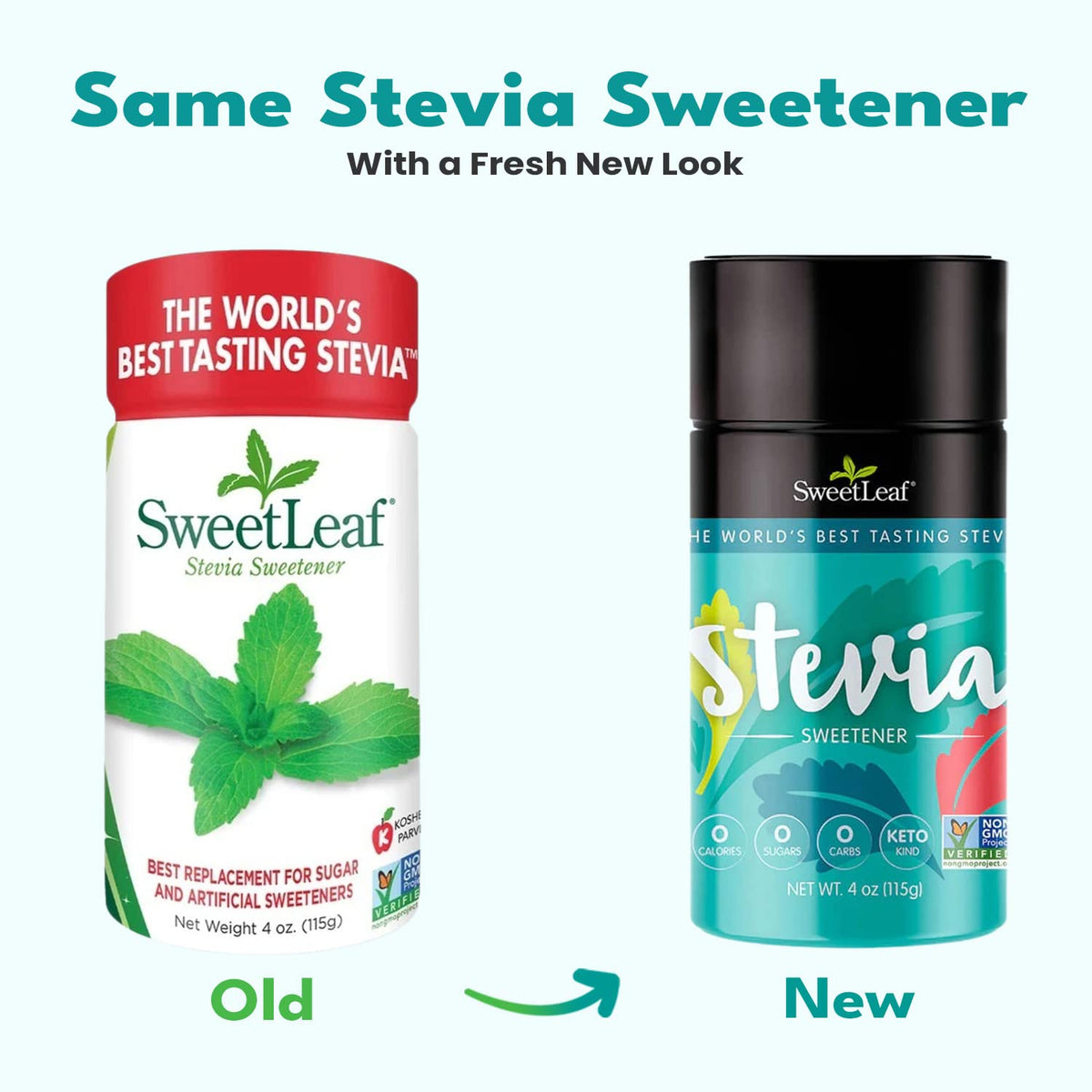 SweetLeaf Stevia Powder Shaker Jar - Zero Calorie Sugar Substitute, 4 Oz, Non-GMO, Plant-Based