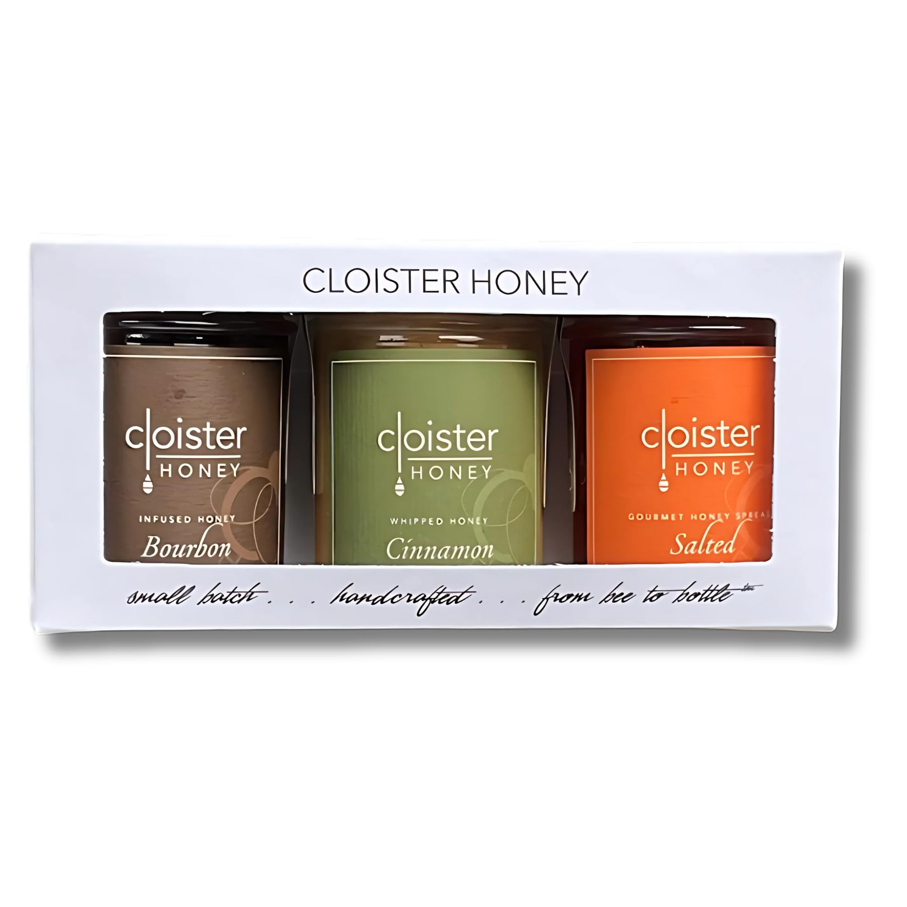 Cloister Honey Trios - Hand Crafted Raw Artisan Honey, 3 x 3 oz, 100% Pure & Unfiltered, Made in USA