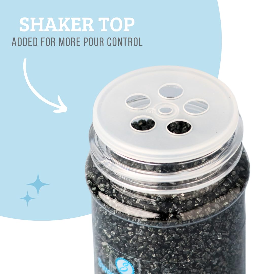 Sweets Indeed Sprinkles  Edible Sprinkle Sugar Mix  Perfect for Cake Decorations  Baking  Ice Cream  Cookies  Cupcake Topper  5 ounces (Black)