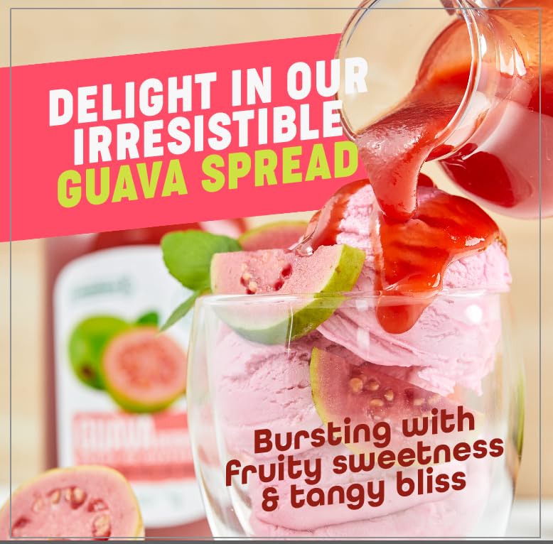 Colombina Guava Dessert Fruit Spread, Exotic Tropical Guava Jelly and Guava Paste Made from Real Fruit, 21.1oz (2 Jars)