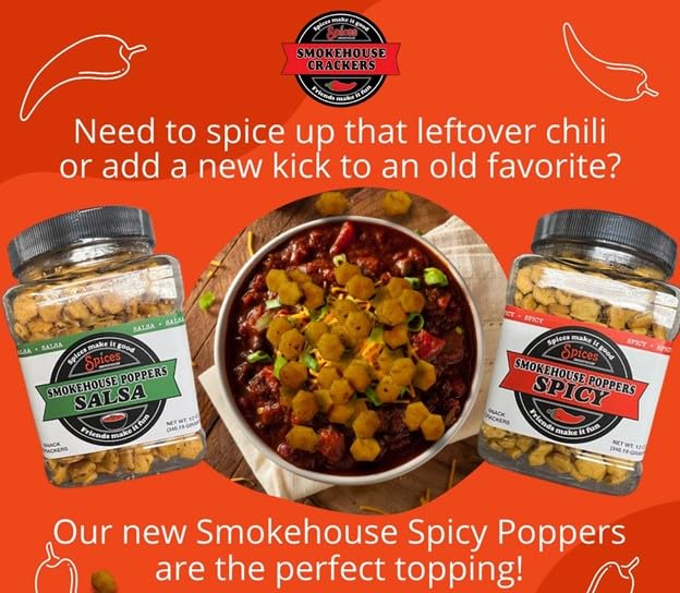 Smokehouse Crackers Poppers Spicy, 12 oz Jar (Pack of 1)