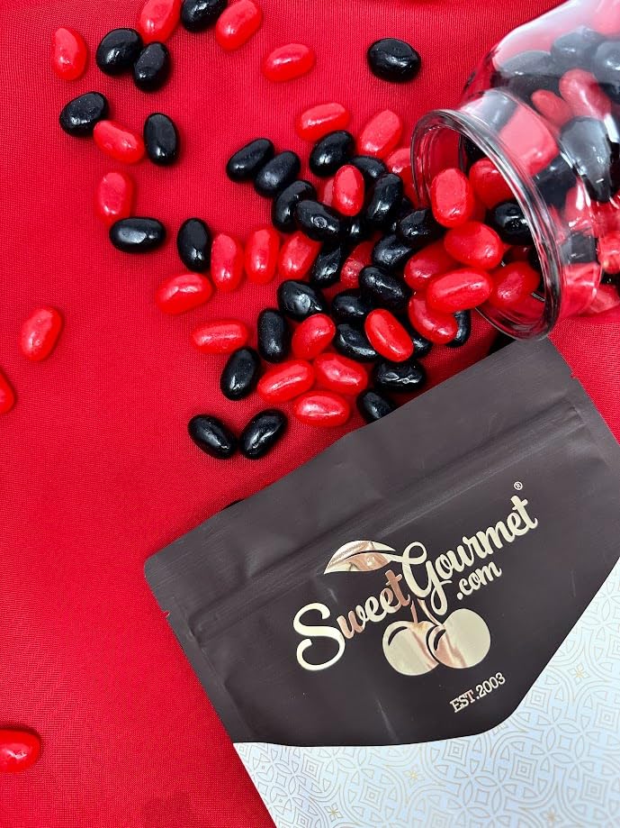 Sweetgourmet Red-Hot And Black Licorice Jumbo-Sized Jelly Beans, Sweet And Spicy Candy Mix, 2 Pounds