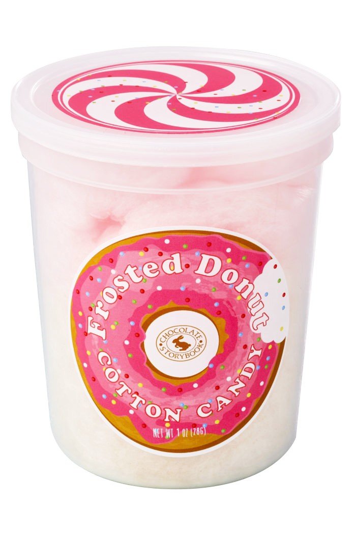 CHOCOLATE STORYBOOK Frosted Donut Flavored Cotton Candy - 1 Ounce, Unique Gift Idea for Holidays and Parties