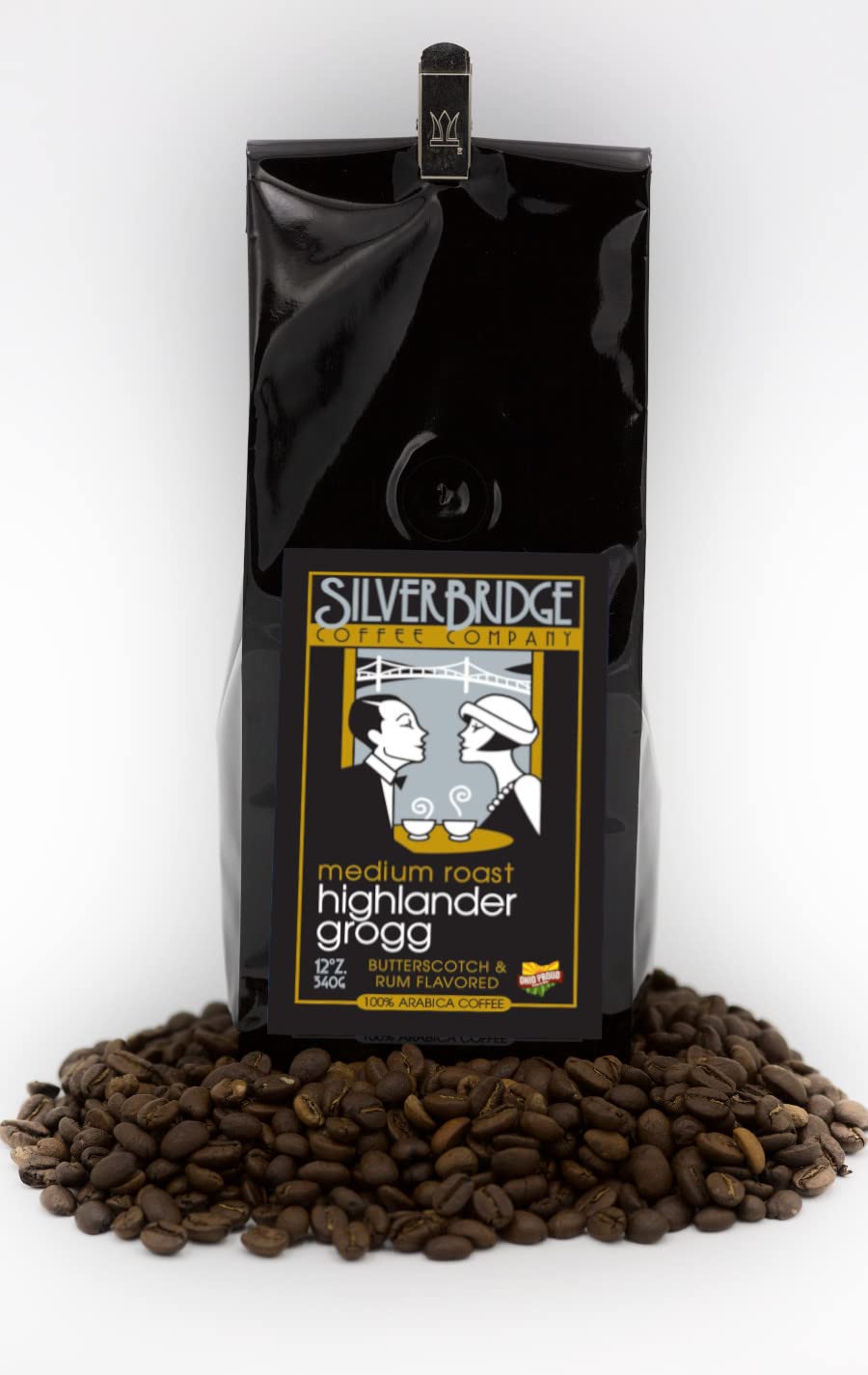 Silver Bridge Coffee Flavored Ground Coffee, Highlander Grogg, Butterscotch & Sweet Rum, 12oz
