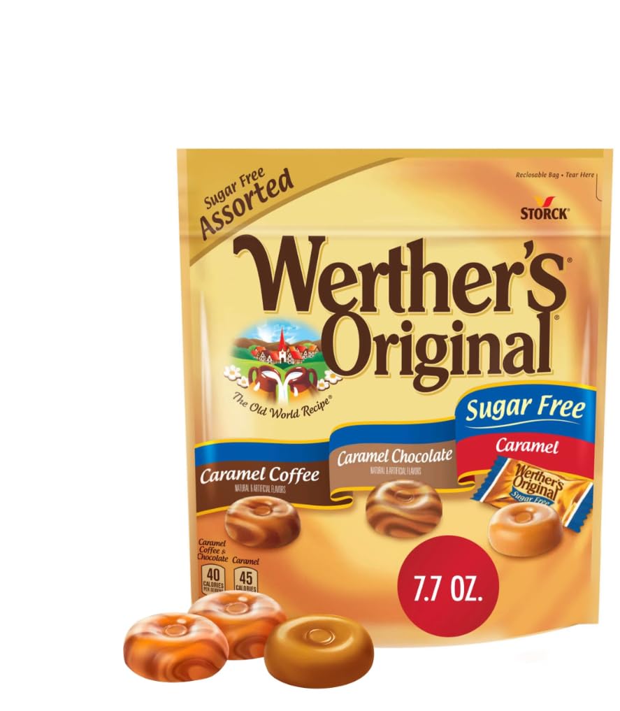 Werthers Original Hard Candy (7.70 OZ (Pack of 2) | Individually Wrapped Hard Candy,Sugar Free Caramel Candy |