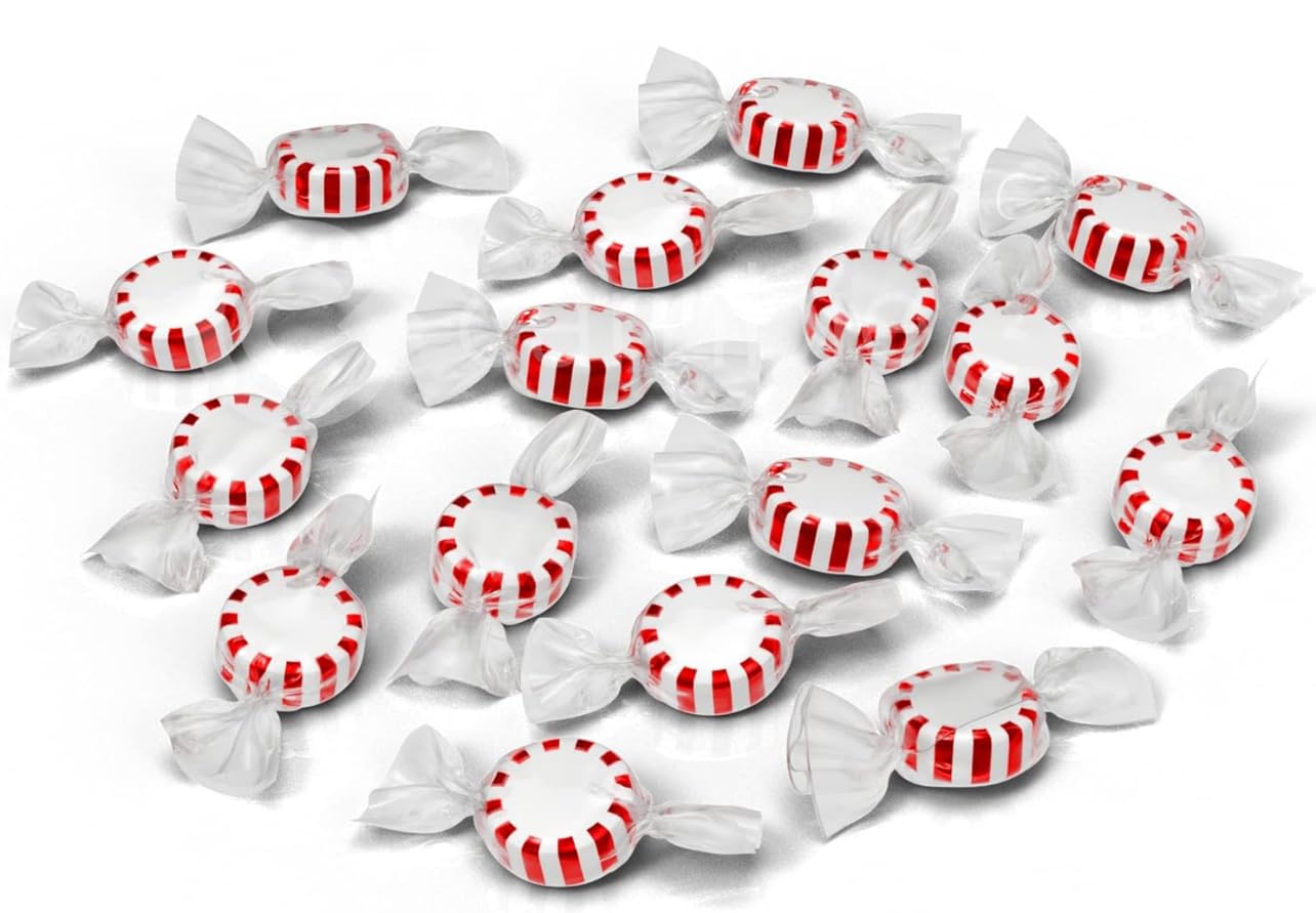 Hard Candy Confections | Peppermint (Starlight Mints) | Individually Wrapped Starlight Peppermint Candy, 2 Pack - 5.75 Oz/Bag
