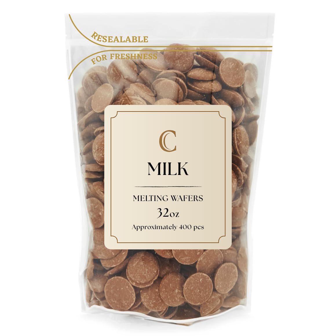 KIDU Chocolate Melting Wafers Bulk Bag Perfect For Dipping, Deserts, Baking And More (2 Pound, Milk)