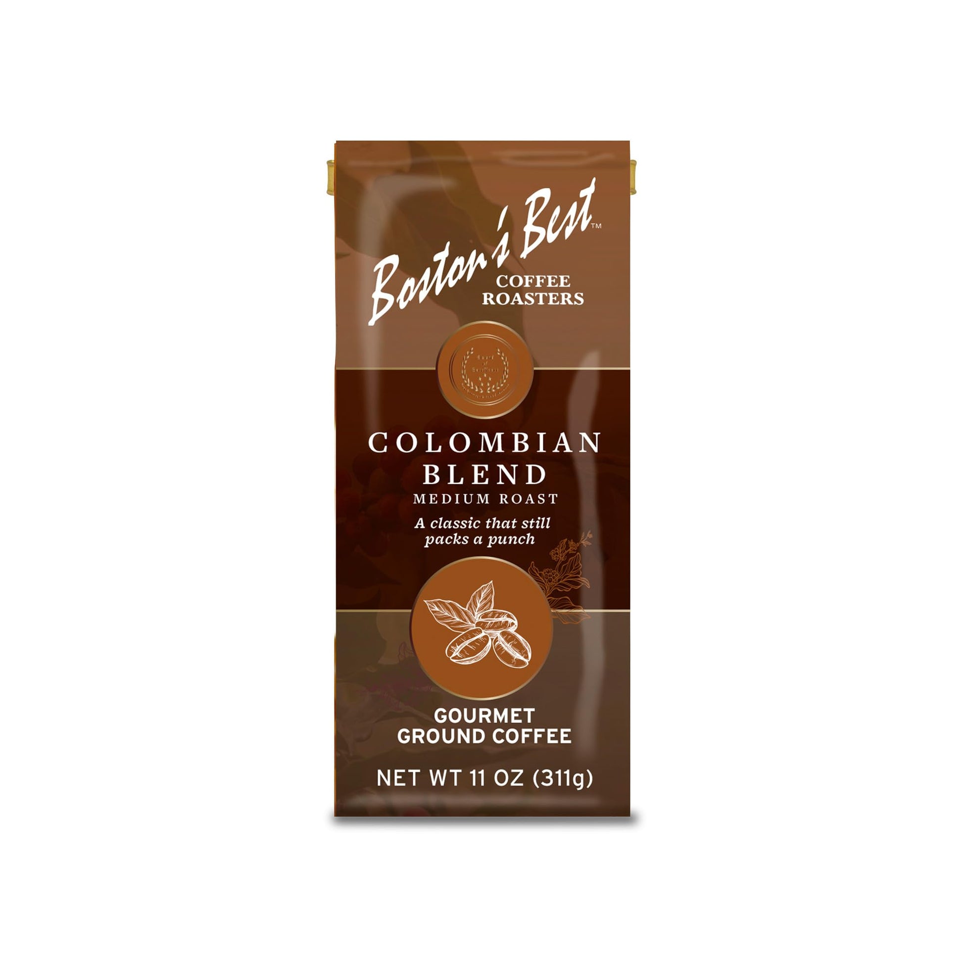 Bostons Best Colombian Blend Coffee, Gourmet Ground Coffee, 11 oz. Bag