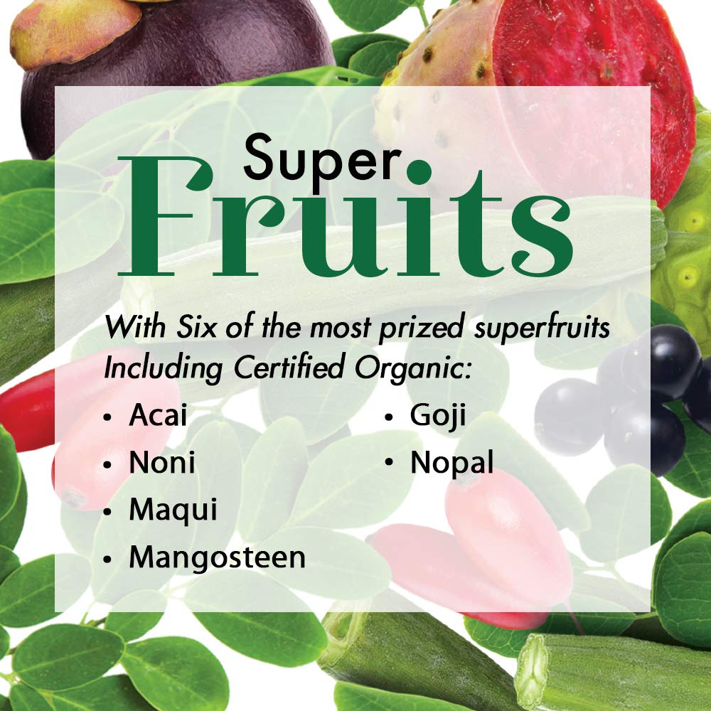 Dynamic Health Moringa Juice Certified Organic, Superfruits Acai, Goji, Mangosteen And Morei, Vegetarian, Gluten-Free, 33.8Oz