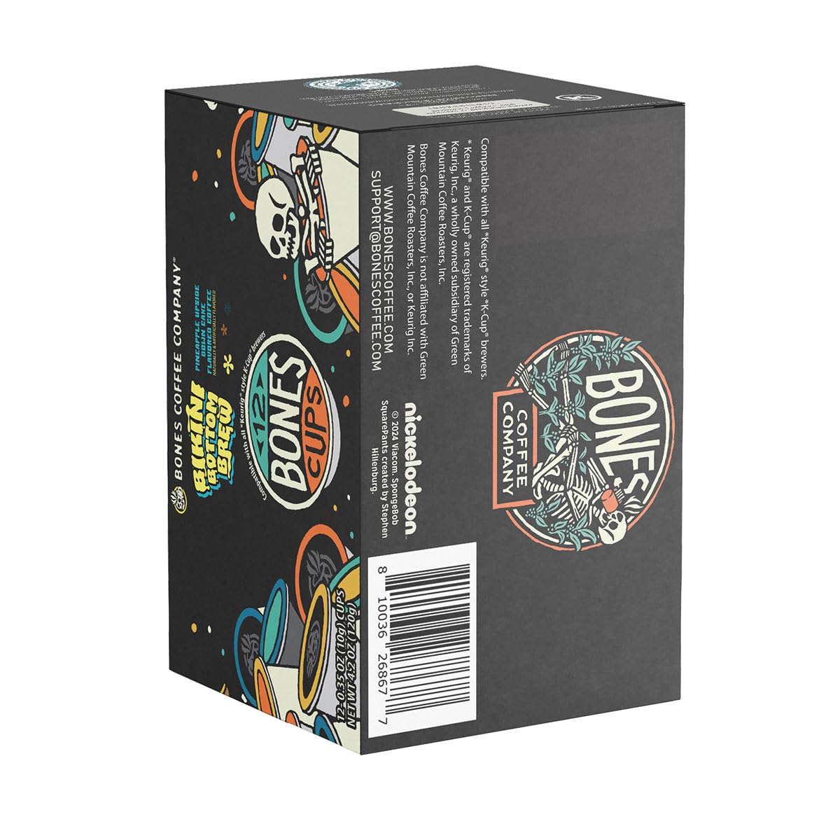 Bones Coffee Company Flavored Coffee Bones Cups Bikini Bottom Brew Flavored Pods Pineapple Upside Down Cake Flavor | 12Ct Single