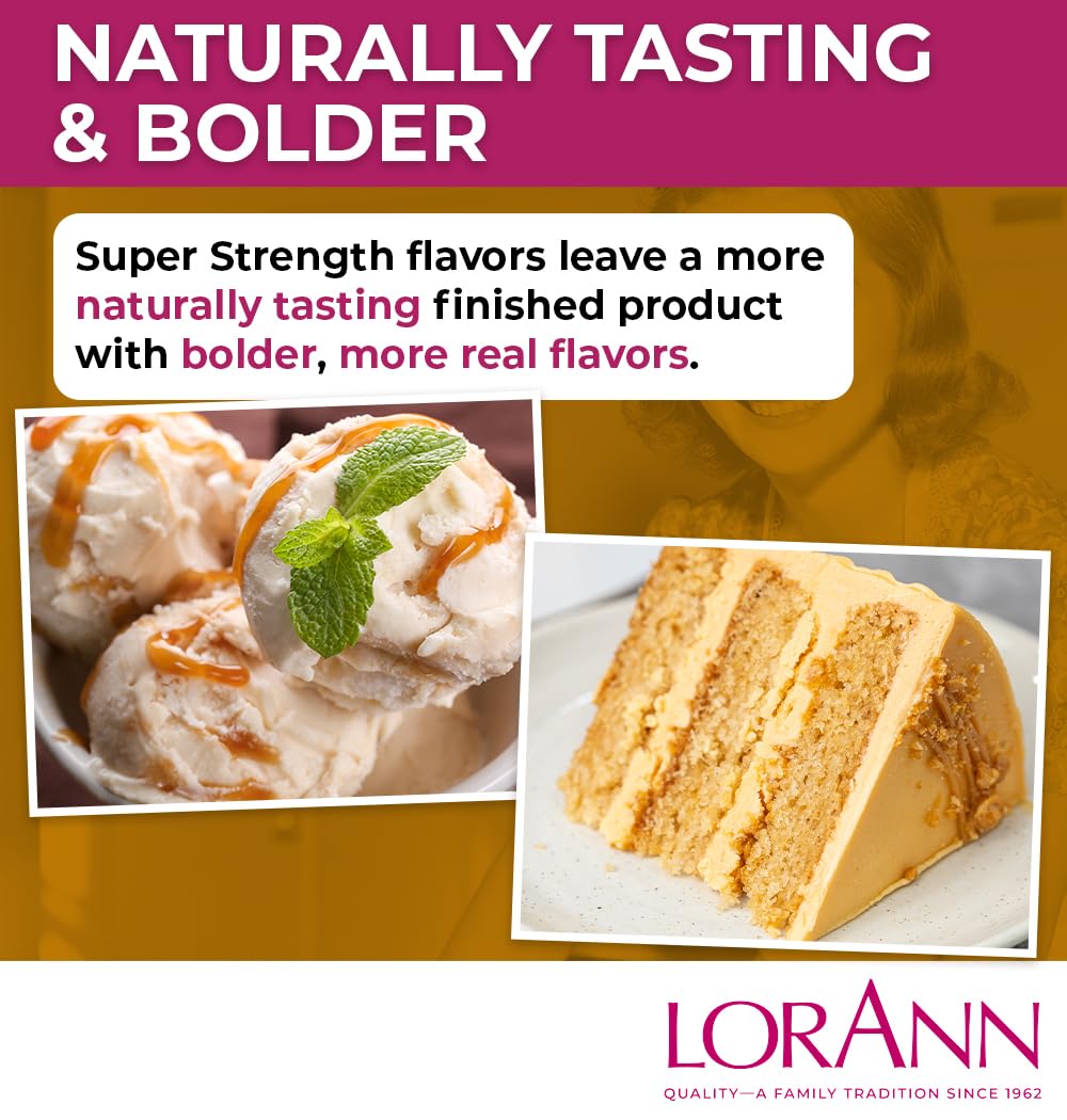 LorAnn Oils Super Strength Flavoring, Butterscotch, 1 Fl Oz (Pack of 4), Cream to Light Brown, Ideal for Candy Making and Baking