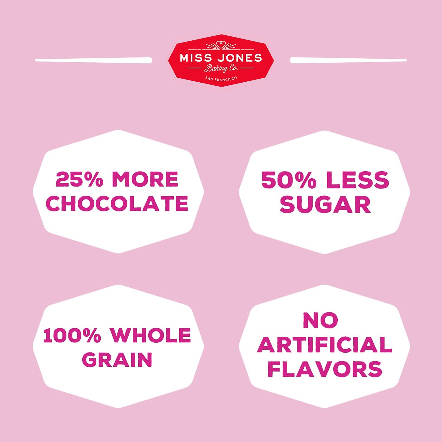 Miss Jones Baking Chocolate Chip Cookie Mix - Whole Grains, More Chocolate Chips, 50% Lower Sugar, Naturally Sweetened Desserts