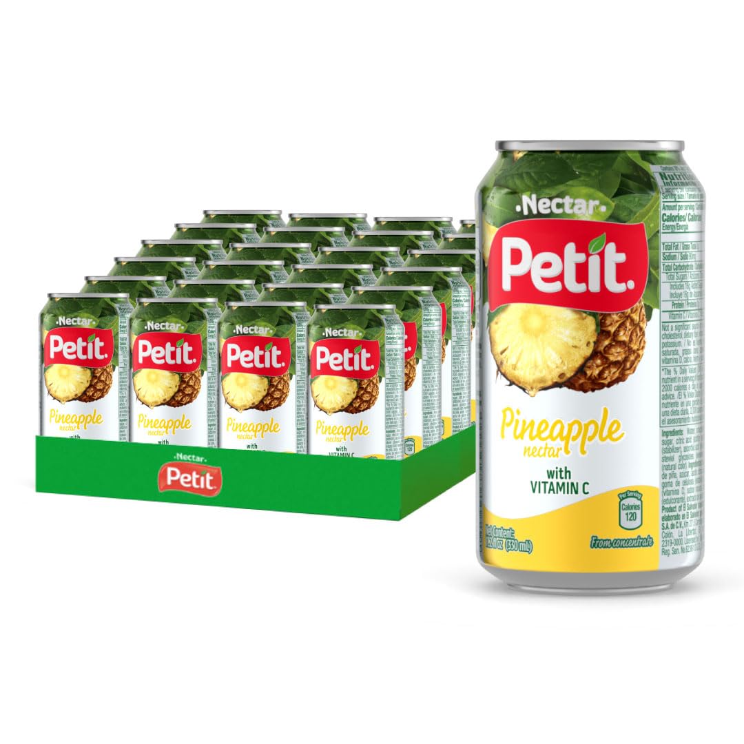 Petit Pineapple Nectar  330 Ml Cans (Pack Of 24) - Refreshing Tropical Fruit Juice Beverage
