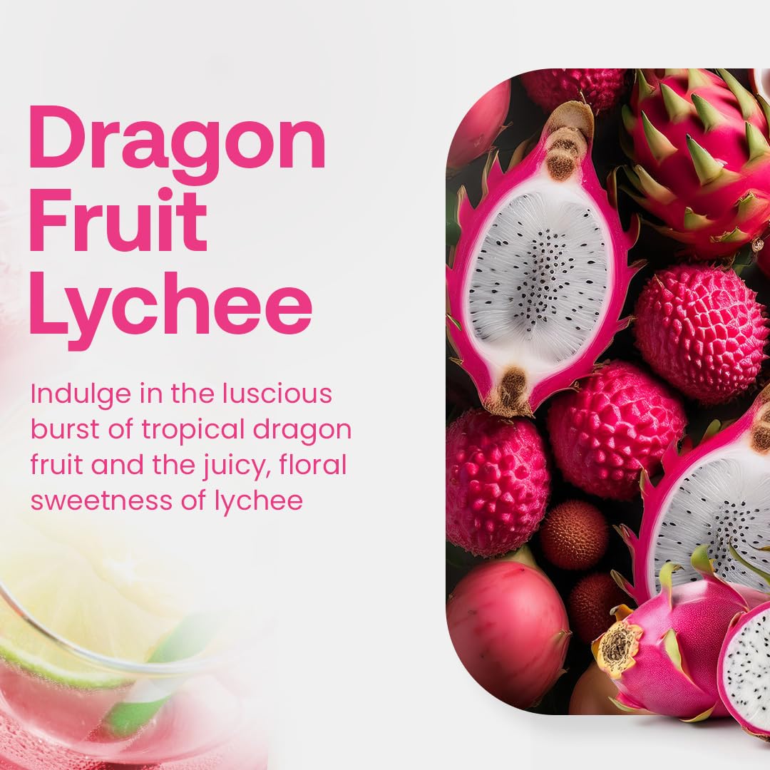 Dr. Smoothie Refreshers Drink Concentrate - Dragon Fruit Lychee, Lightly Caffeinated, 46 Fl Oz, No Artificial Colors