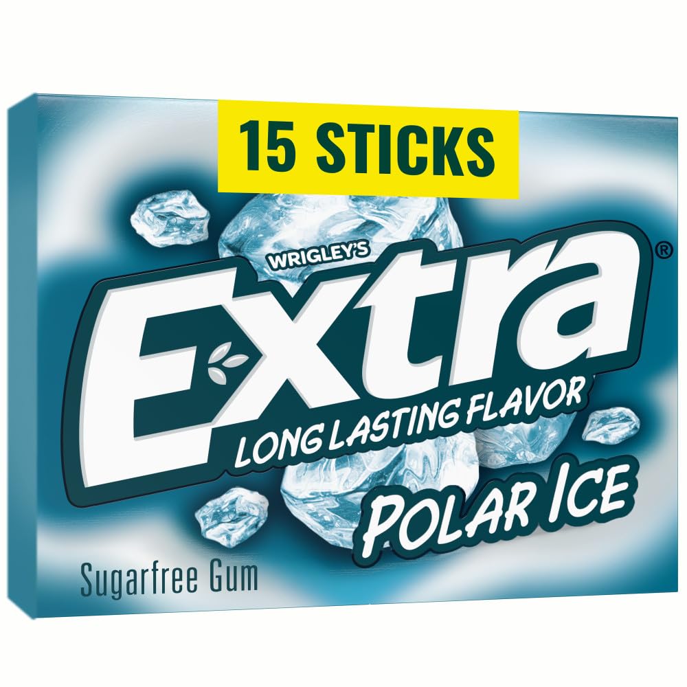 EXTRA Gum Polar Ice Sugar Free Chewing Gum, Single Pack, 15 Stick