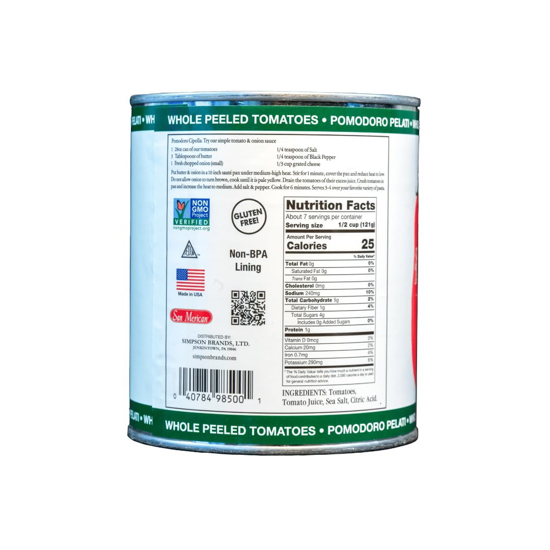 SMT San Merican Tomato Whole Peeled Tomatoes  28 oz