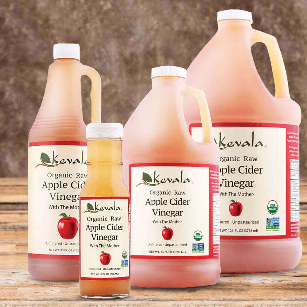 Kevala Organic Raw Apple Cider Vinegar, Unfiltered & Unpasteurized, 128 Fl Oz