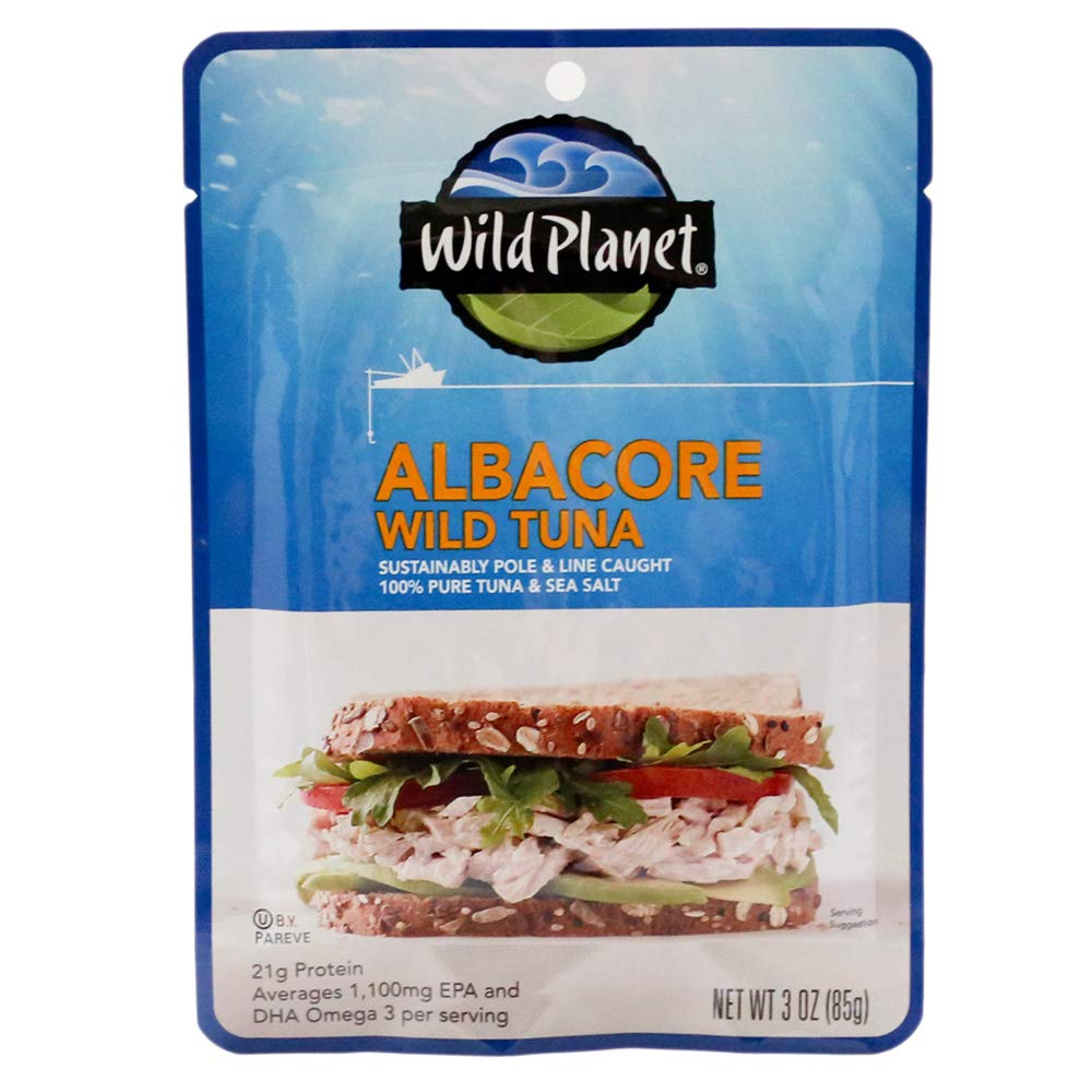 Wild Planet Wild Albacore Tuna, Sea Salt, Sustainably Wild-Caught, Kosher, Gluten Free, Keto and Paleo, 3rd Party Mercury Tested