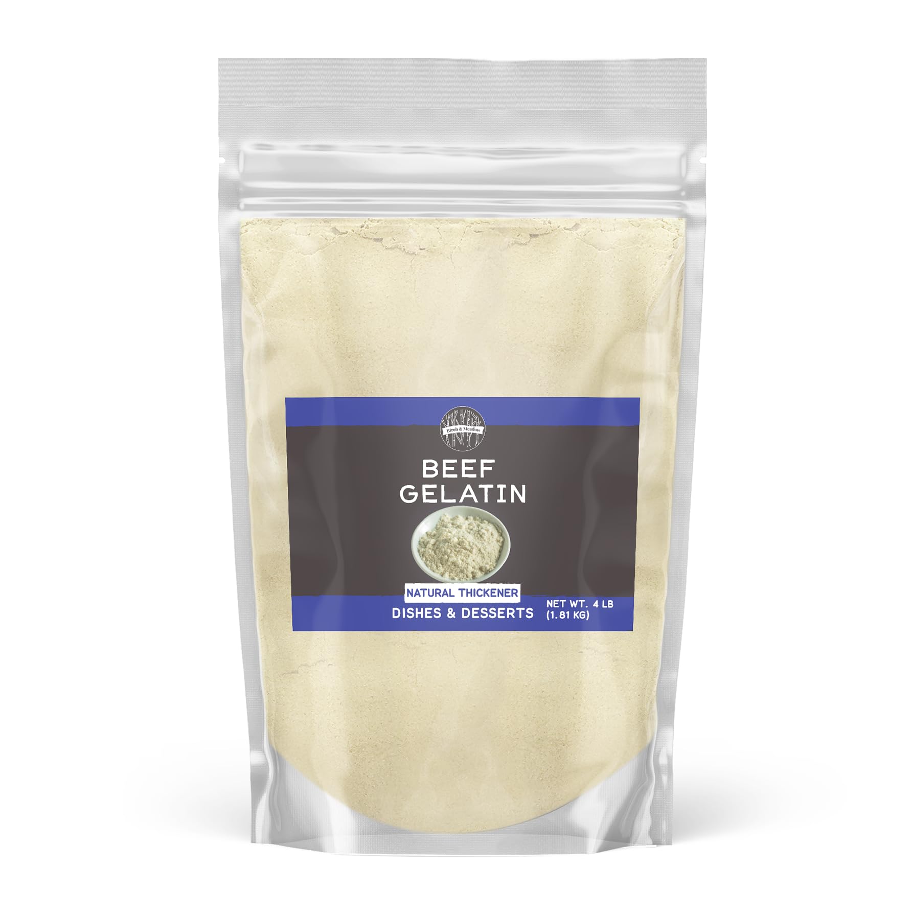Birch & Meadow Beef Gelatin, 4 lb, Desserts & Dishes, Versatile, Thickening Agent