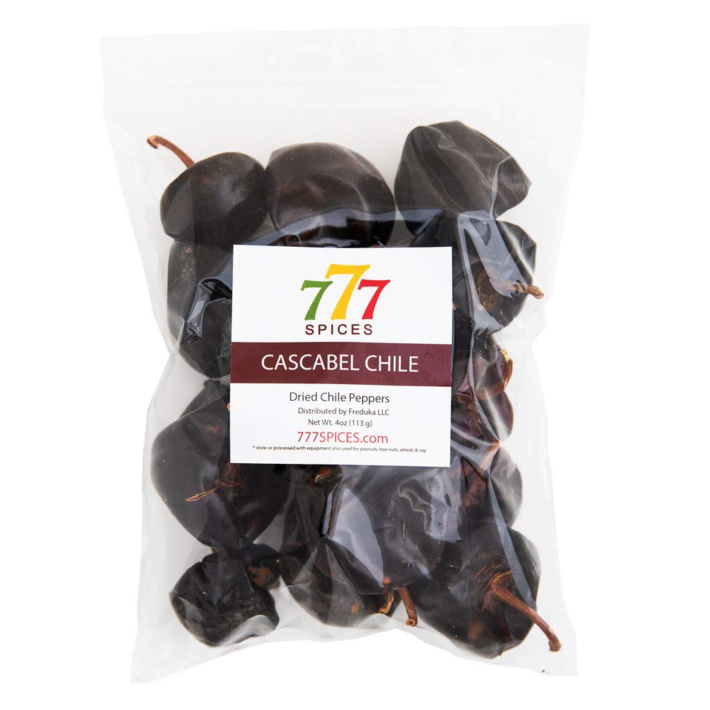 4Oz Cascabel Dried Whole Chile Seco Peppers, Chili Pods For Authentic Mexican Food, Heat-Sealed Resealable Bag By 777Spices
