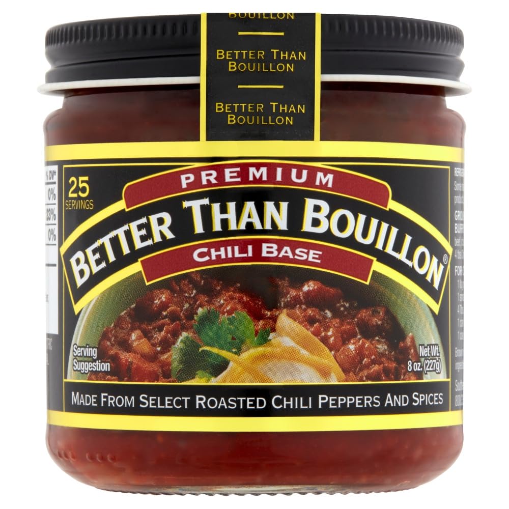Better Than Bouillon Base Variety Pack, 1 Adobo Base, 1 Smoky Chipotle Base, 1 Sofrito Base, 1 Chili Base, 8 Ounce Glass Jars (P