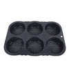 Yosoo Health Gear 6-Cavity Silicone Hamburger Bun Mold, Non-Stick Bread Baking Pan for French Rolls & Burger Buns, Foldable & Re