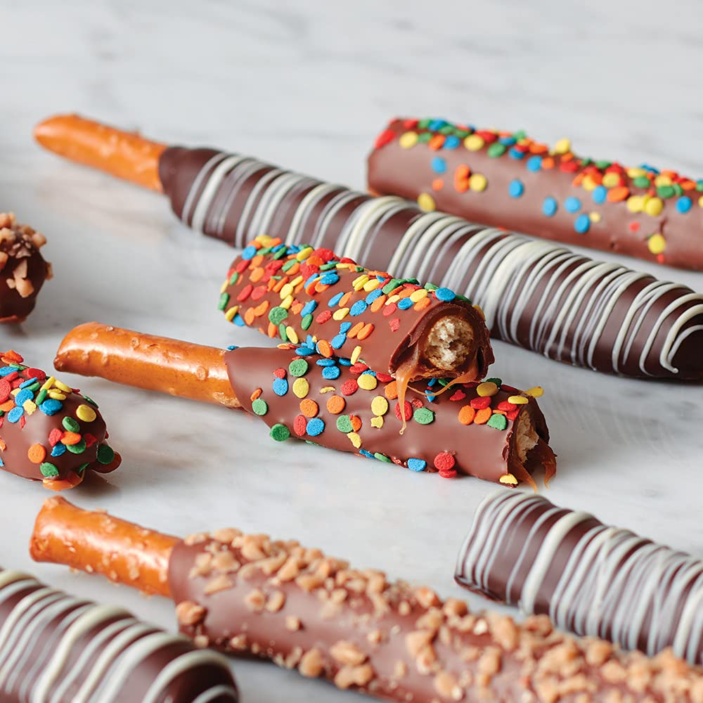 Mrs. Prindable's Chocolate Dipped Caramel Pretzel Rods, 24-Pack, 0.67 Ounce Each, White