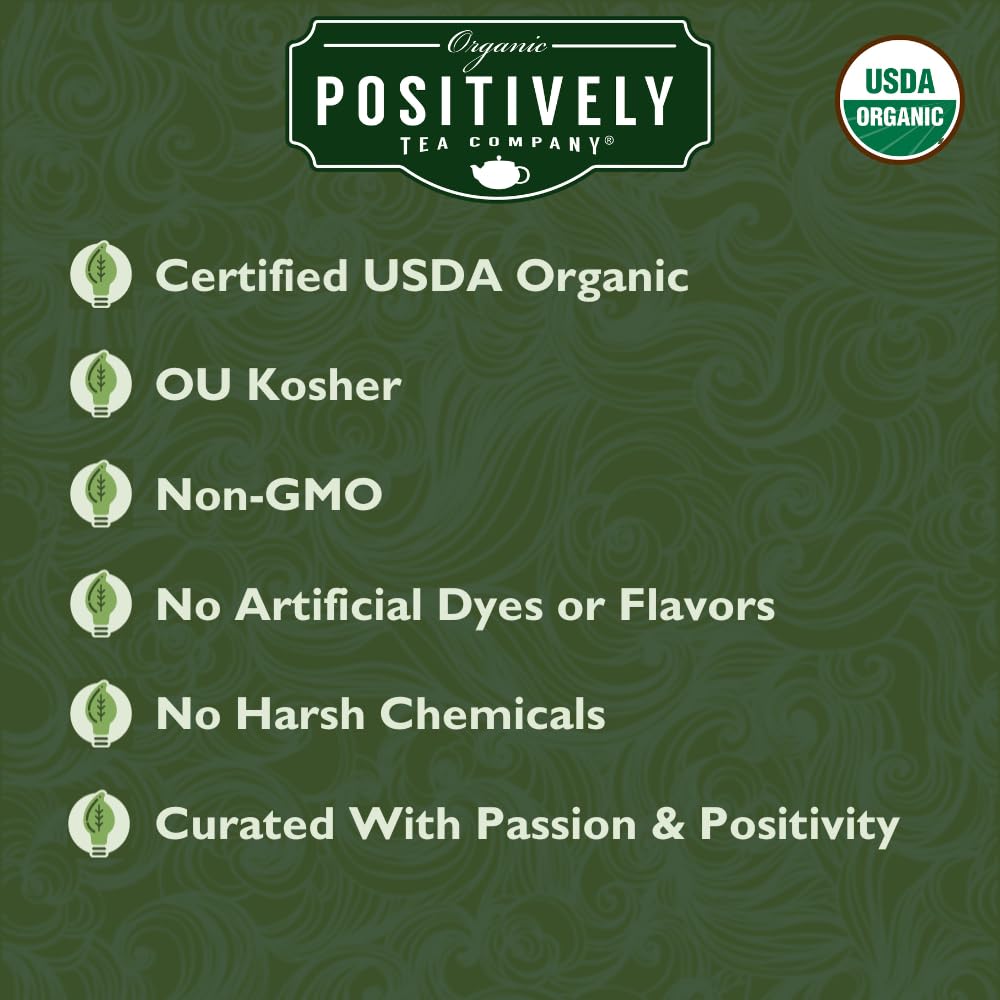 Organic Positively Tea Company, Strawberries And Cream, Green Tea, Loose Leaf, 16 Ounce