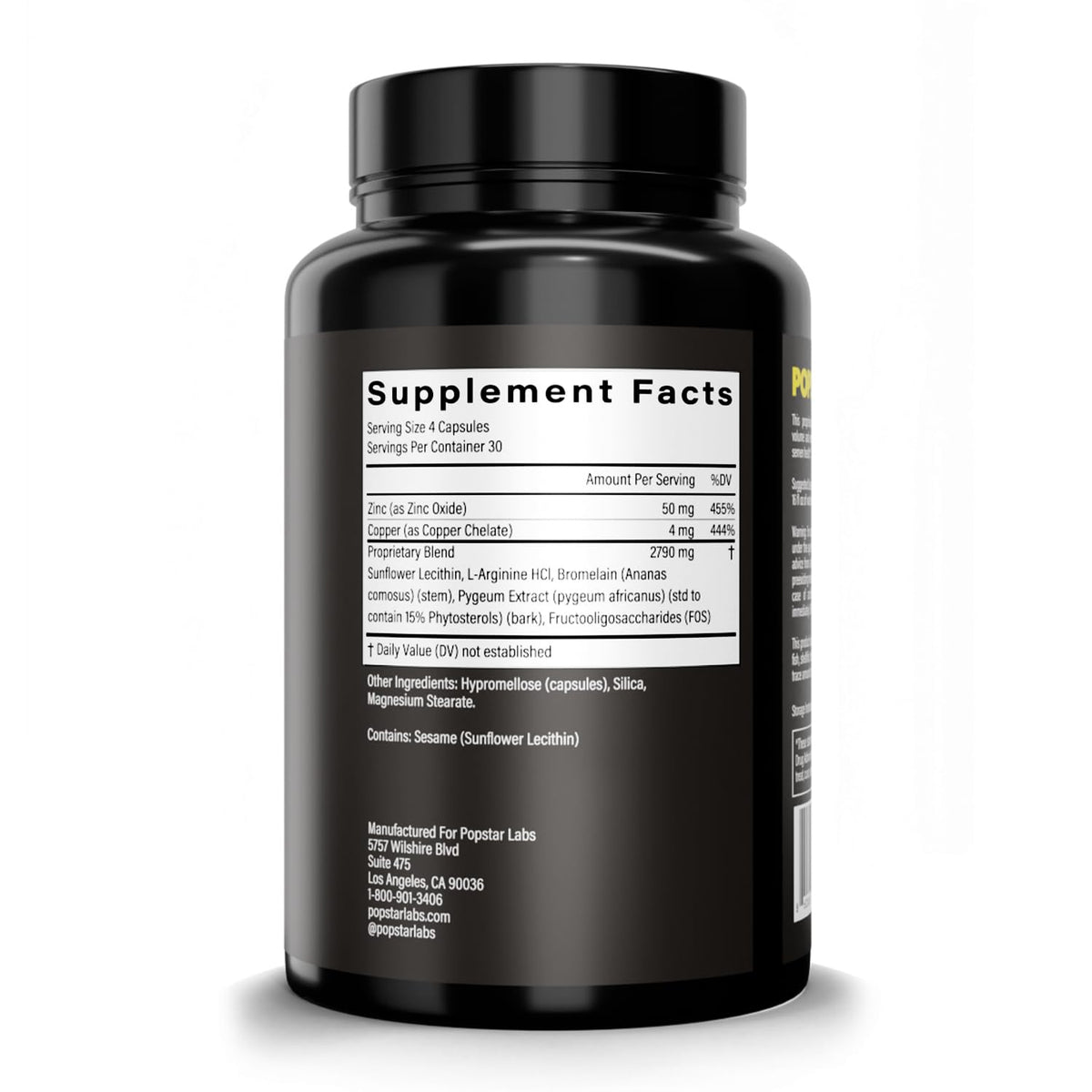 POPSTAR Labs Semen Volume Booster - Men's Semen Health & Fertility Supplement - Doctor Formulated to Increase Load Volume - Made in USA - Non-GMO, Organic, Vegan - 120 Capsules (1 Month Supply)