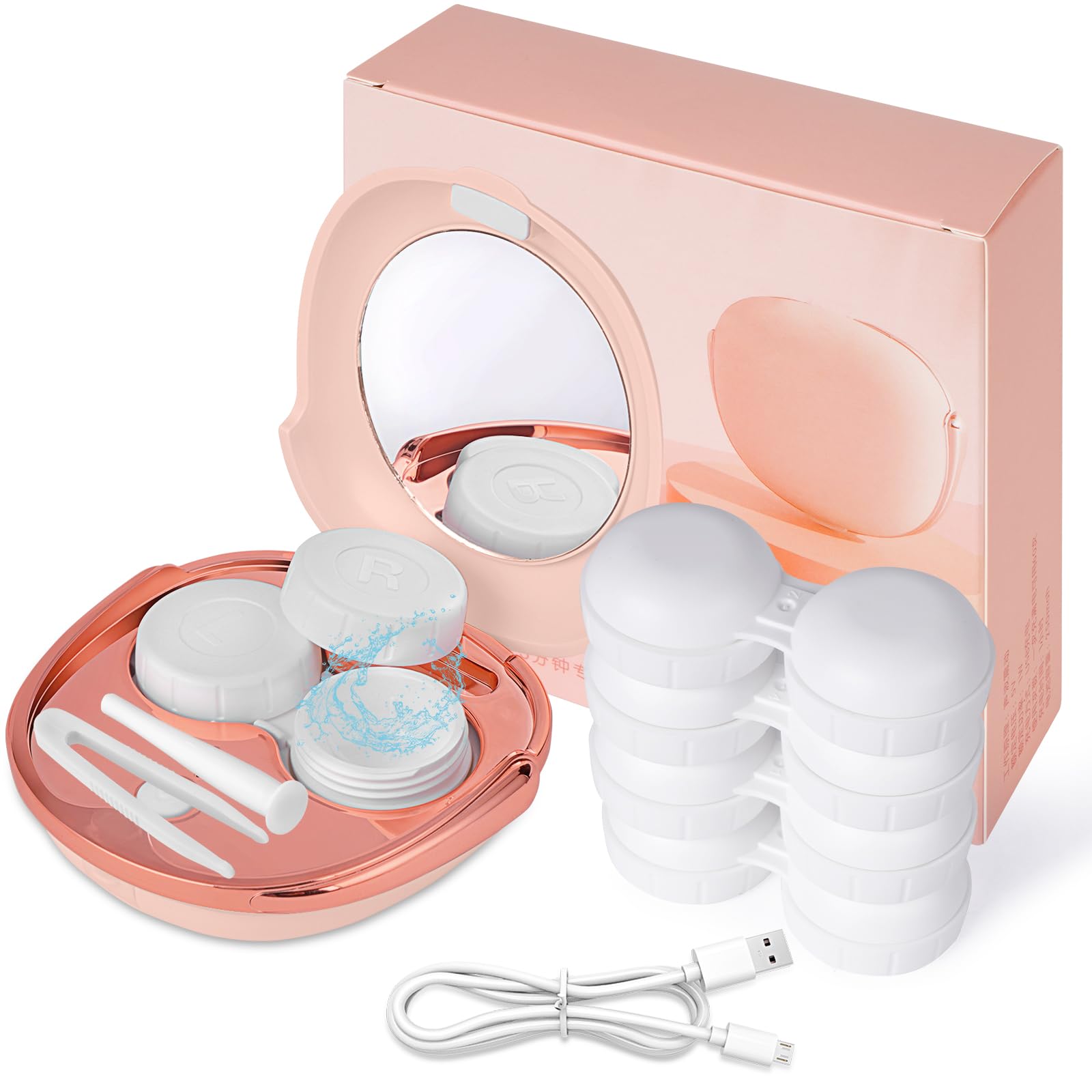 Vordrassil Mv5 Contact Lens Cleaner Machine, Portable Ultrasonic Contact Lens Cleaner With Usb Charger, Fit Disposal Soft Lens, 