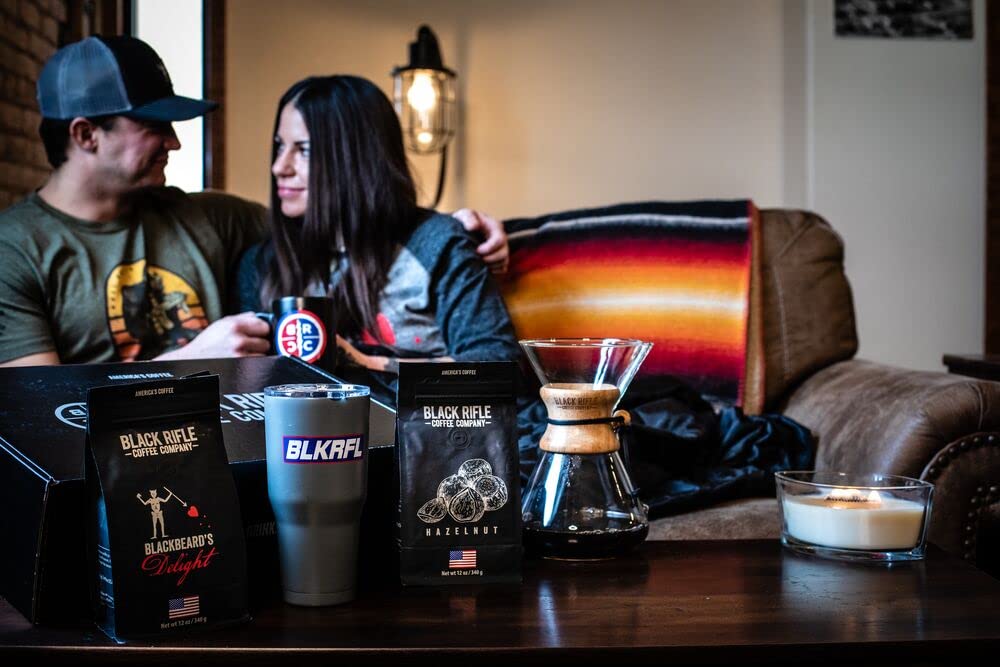 Black  Coffee Company Blackbeards Delight  12oz Bag  Ground Coffee Dark Roast - Roasted Blend Made from Arabica Beans - Colombian & Brazilian Beans - Veteran Founded & American Made