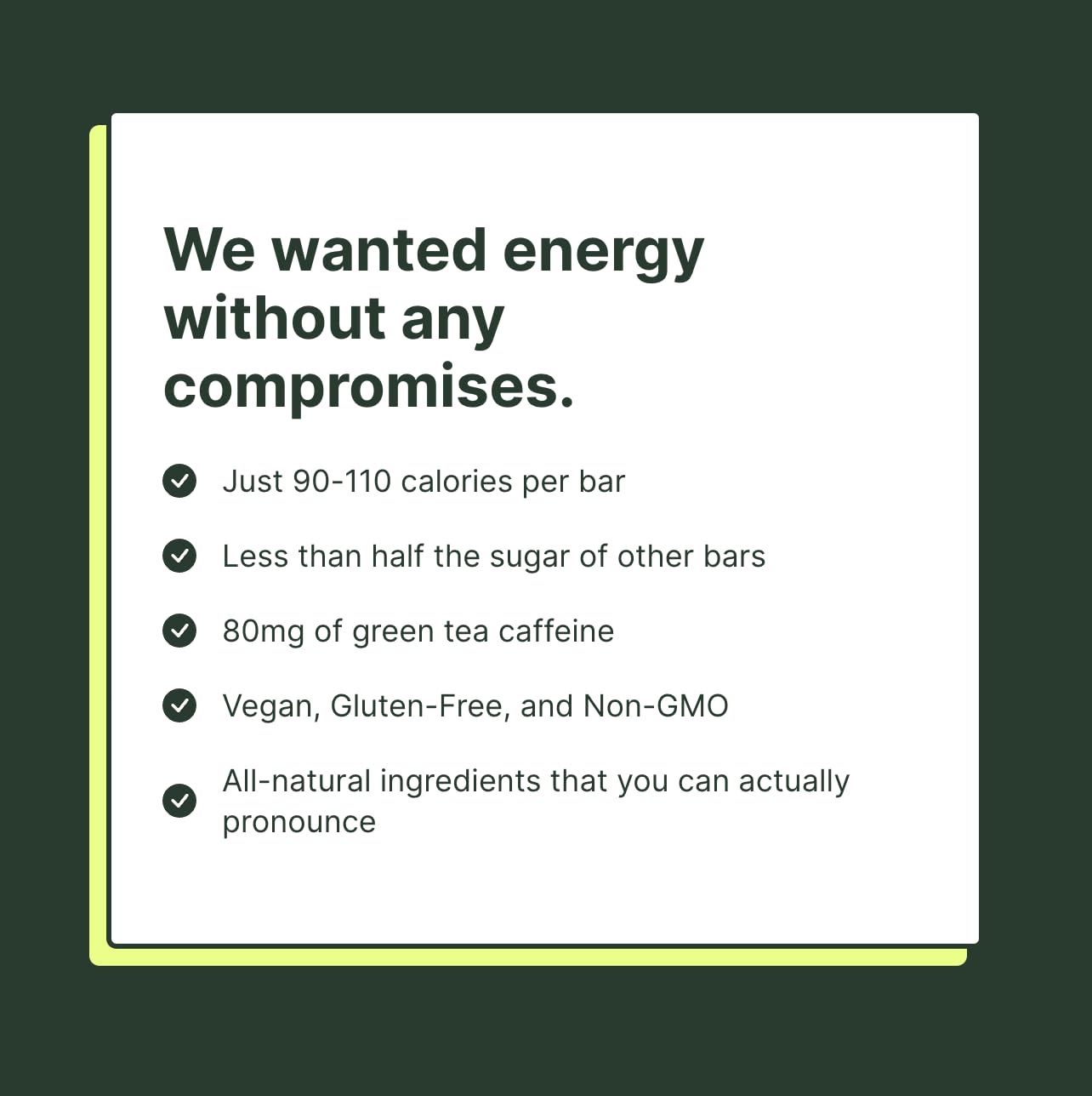 Verb Caffeinated Energy Bars Cookies & Cream (26G, Pack Of 16) 110-Calorie Delicious Low Sugar Energy Bar - Vegan Gluten Free On-The Go Snack With 80Mg Green Tea Caffeine, Only Real-Food Ingredients