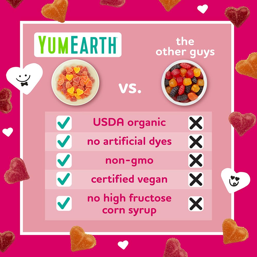 Yumearth Organic Assorted Gummies And Lollipops Valentines, 9.38 Ounce, Allergy Friendly, Gluten Free, Non-Gmo, Vegan, No Artifi