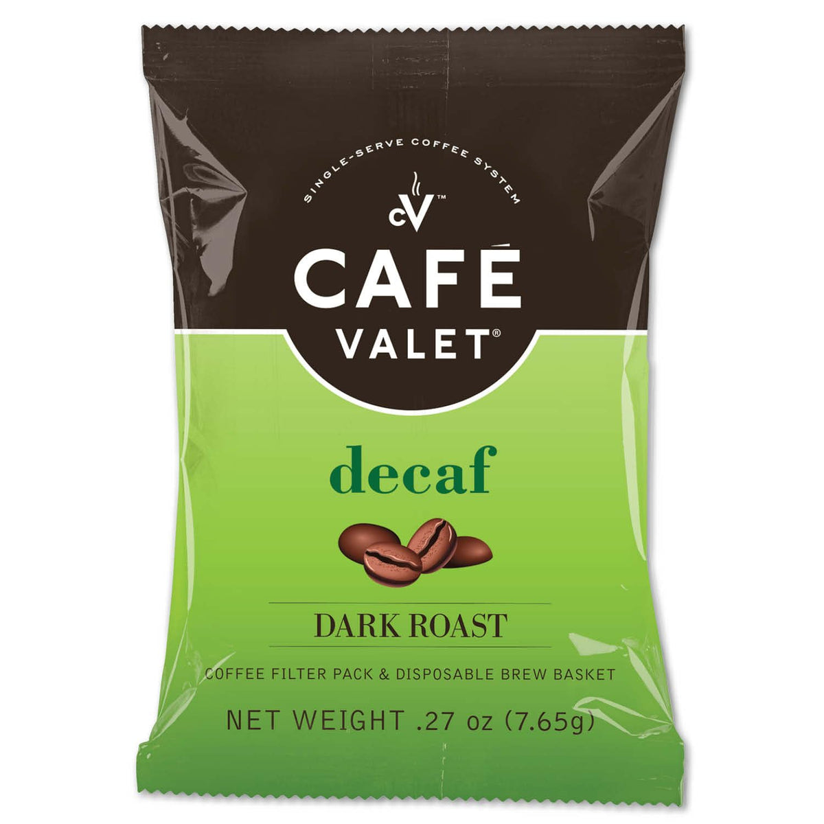 Caf   Valet DECAF Dark Roast Single Serve Coffee Packets - 84 Count - For Use with Caf   Valet Single Serve Cofee Makers - Dispo