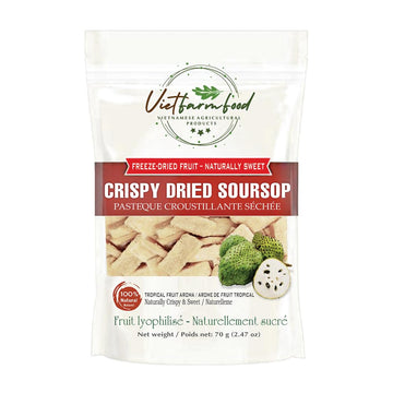 Crispy Dried Soursop 2.47Oz (70G) Vietfarmfood: Freeze-Dried, No Sugar Added, Naturally Sweet, Rich In Natural Nutrients, Making It A Great Snack Option, Suitable For Snacking Or As A Gift