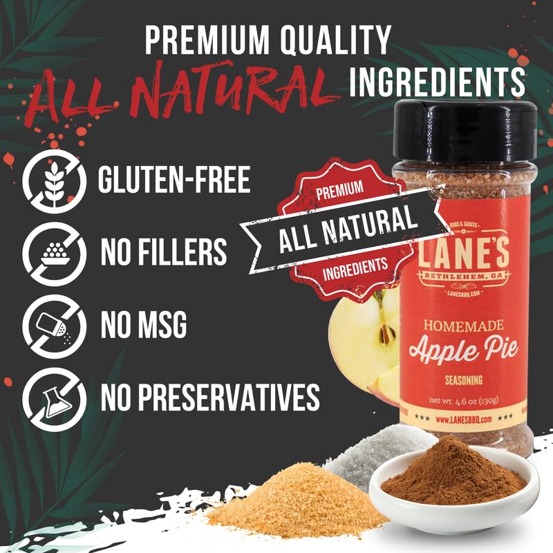 Lane'S Desserts Apple Pie Seasoning, All-Natural Homemade Savory Apple Spice Seasoning For Apple Pie, Cookies, Ice Cream, Popcor