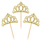 Donoter Gold Princess Crown Cupcake Toppers - 24 Count for Birthday & Baby Shower Party Decorations