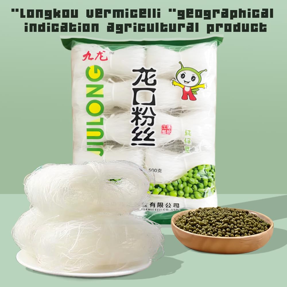 17.64oz Longkou Vermicelli Bean Thread Thin Noodles-Cold Mixed Soup And Other Flavors Glass Noodle-Vermicelli Noodles Smooth And