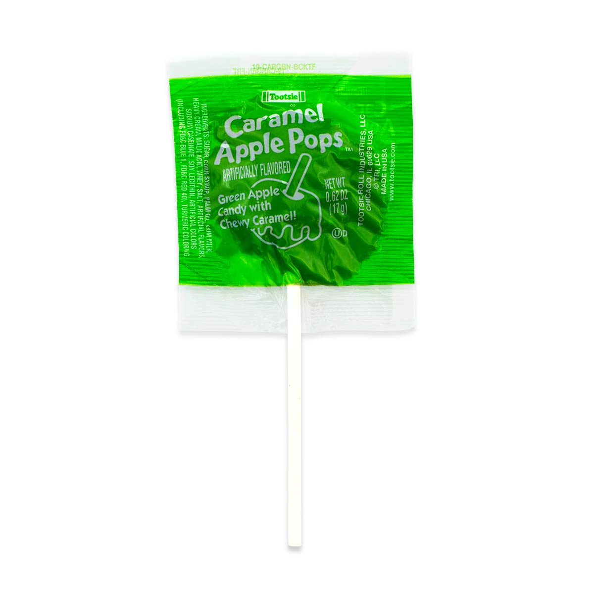 Tootsie Roll Caramel Pops Package Apple,850 Grams, 48 Count