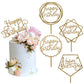 Gold Cake Topper Acrylic Happy Birthday Cake Decoration Supplies (5 Pieces)