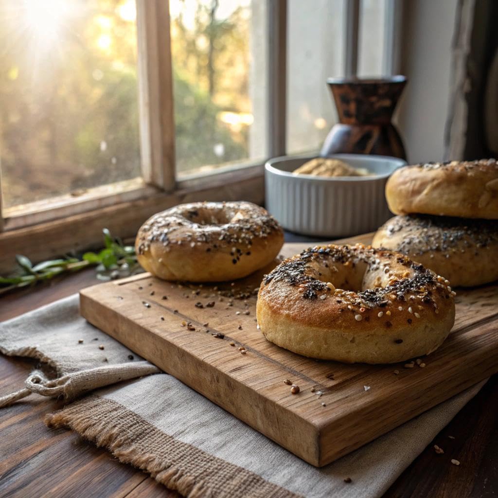One Mighty Mill Whole Wheat Everything Bagels | 4 count - 12oz.