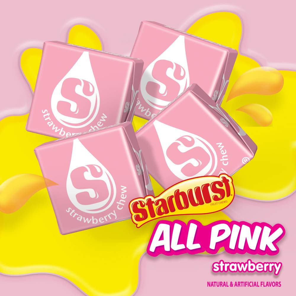 STARBURST All Pink Chewy Candy Bulk Pack, 24 Full Size Packs, Pink Candy Bulk Box