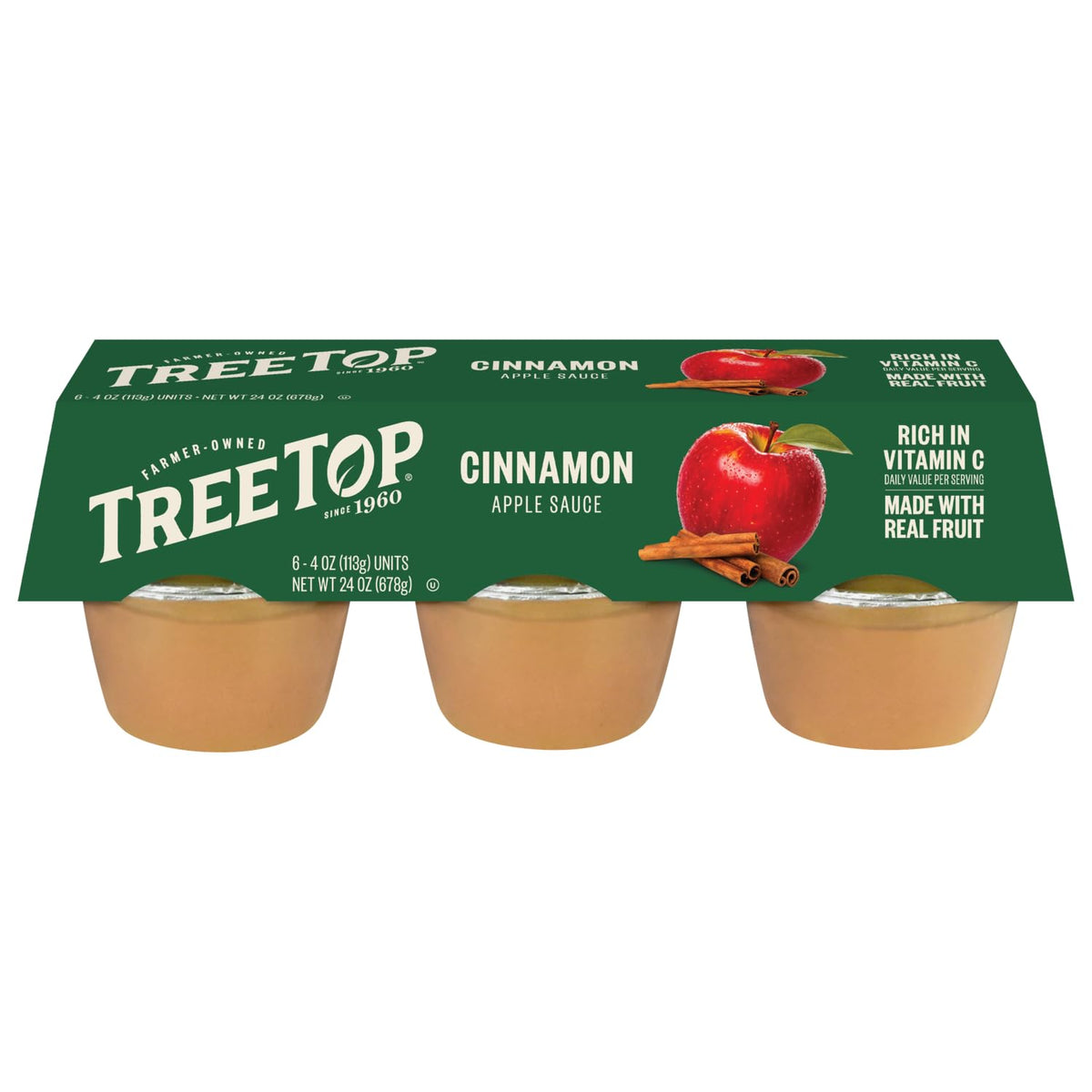 Tree Top Cinnamon Apple Sauce, 6 Count (Pack of 6)