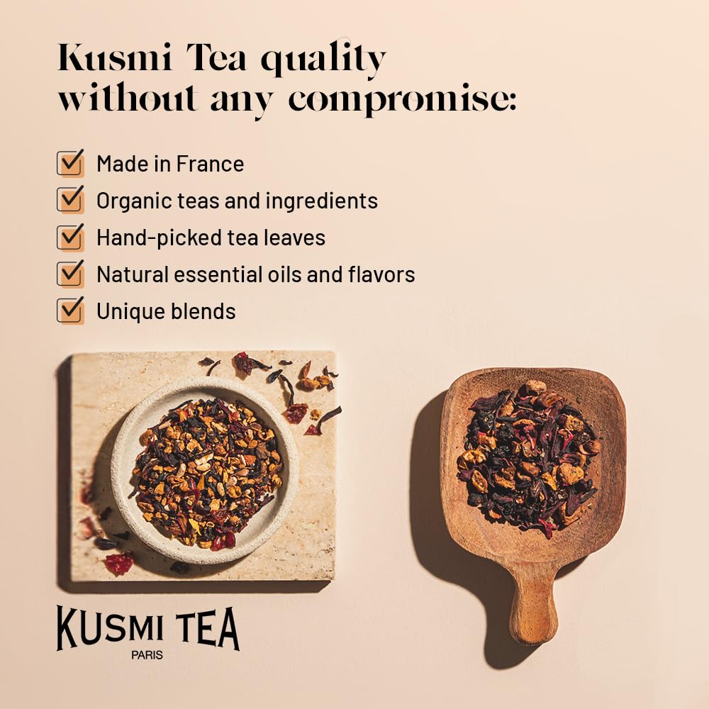 Kusmi Tea - St. Petersburg - Organic Black Tea - Earl Grey Tea - Blend Of Black Tea With Red Berries, Caramel, Vanilla & Bergamo