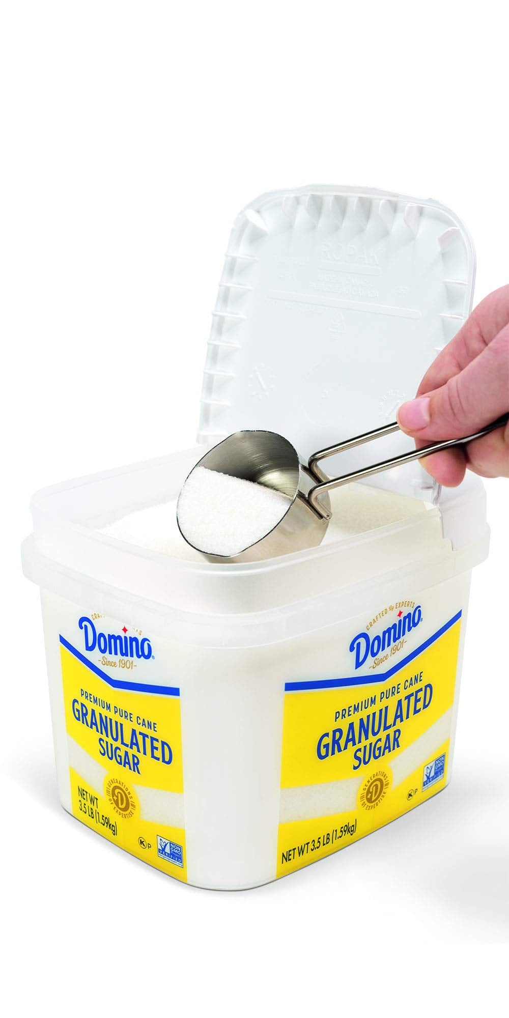 Domino Premium Pure Cane Granulated Sugar, 56 Ounce Baking Tub