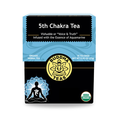 Buddha Teas - 5th Chakra Tea - Organic Herbal Tea - For Communication, Creativity & Self-Expression - With Licorice, Cinnamon & 