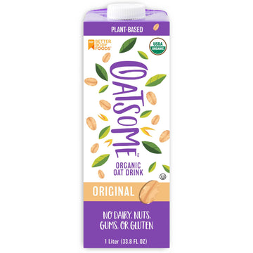 Oatsome Organic Oat Milk, 1-Liter Carton, Regular, 33.8 Fl Oz (Pack of 1)