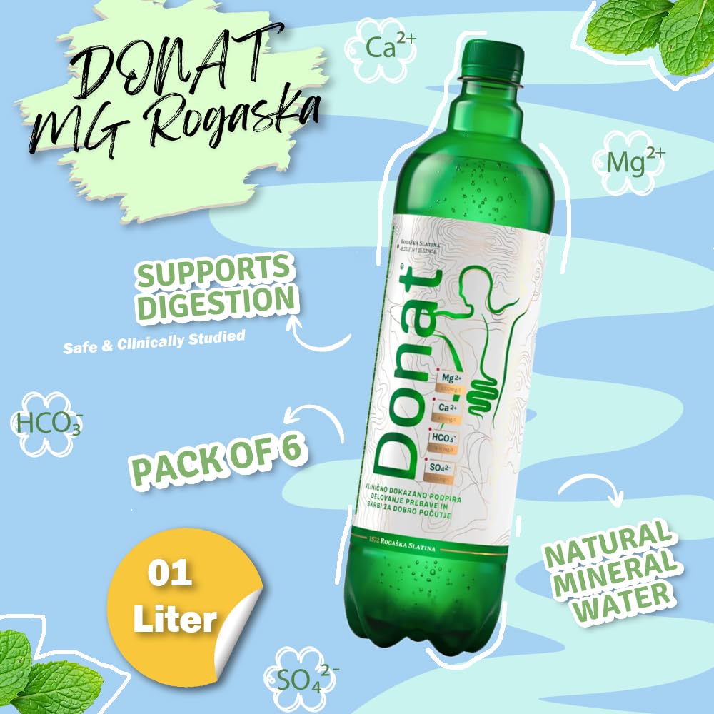 SORINA Rogaska Donat Mg Mineralwasser, 1L Bottle, Pack of 6