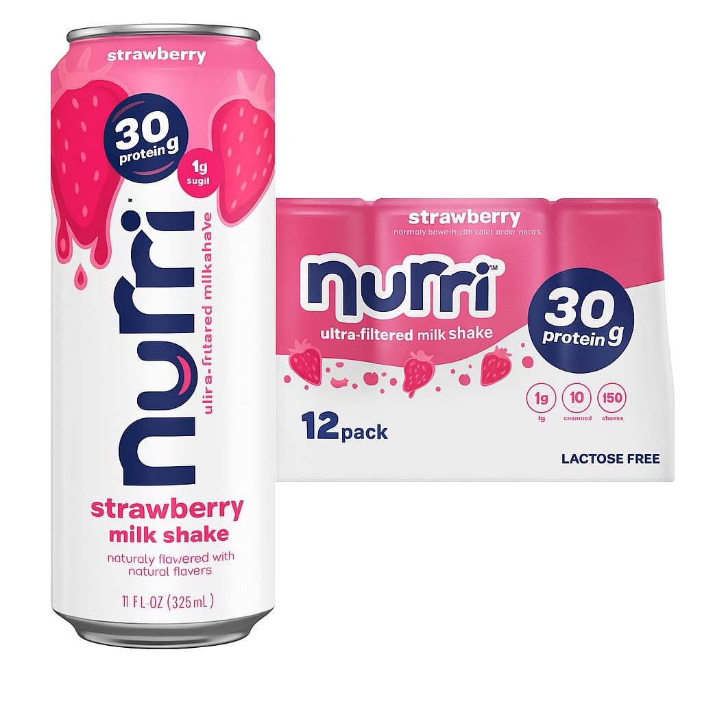 Nurri 30g Protein Ultra Filtered Milk Shake - Strawberry 12 Pack
